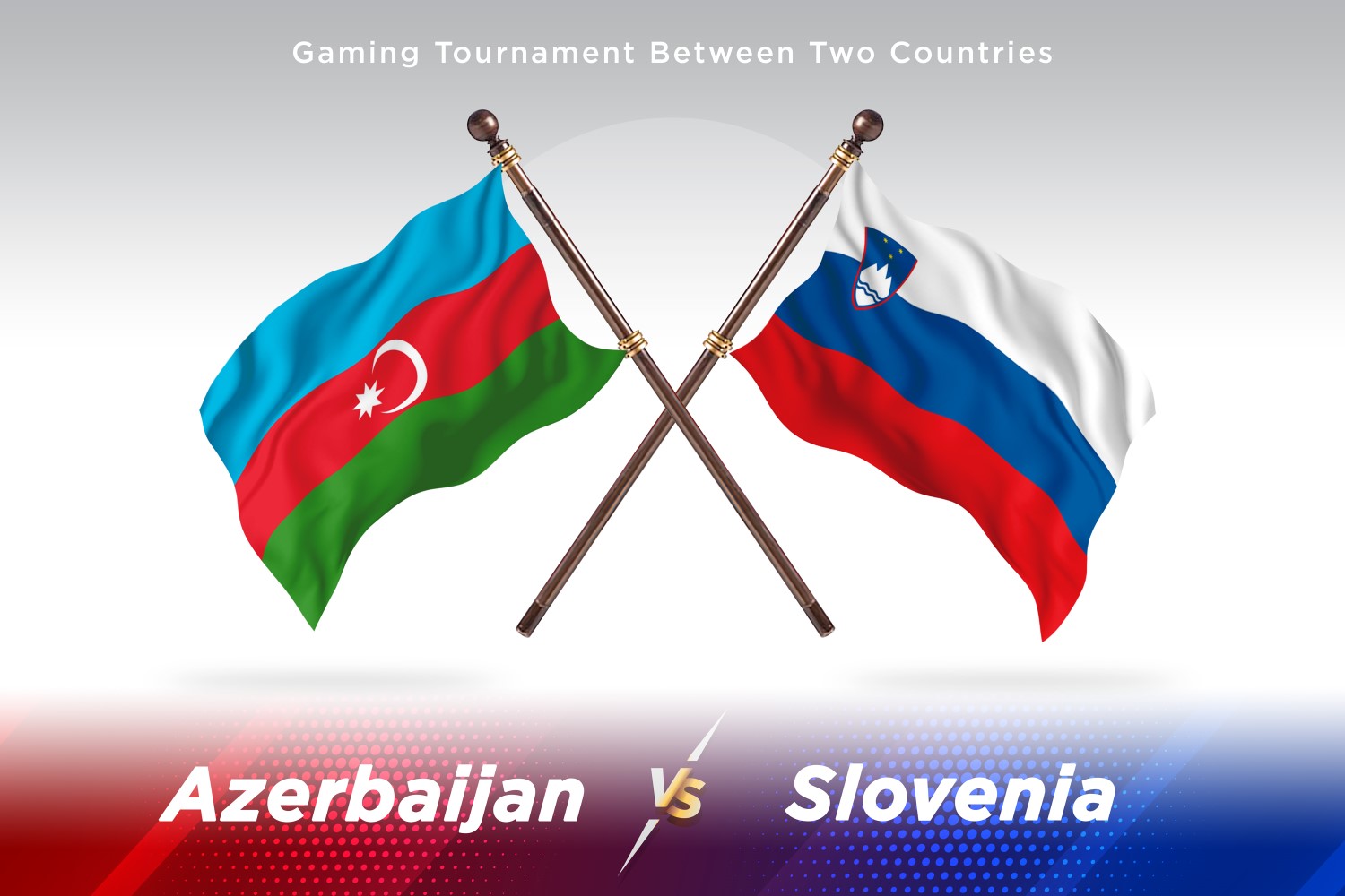 Azerbaijan versus Slovenia Two Flags