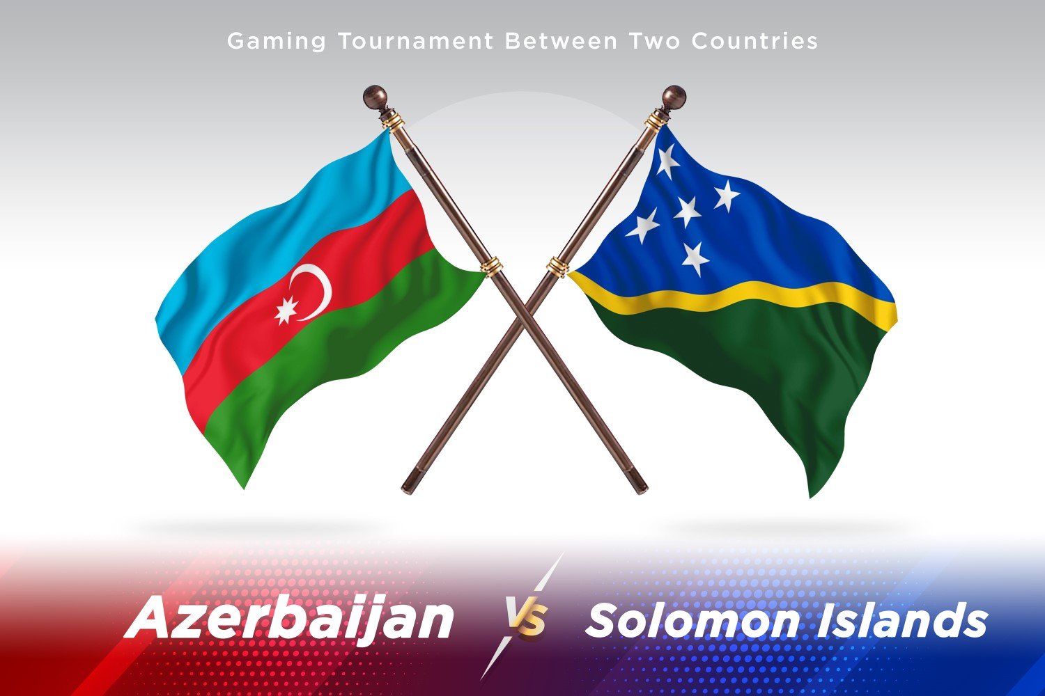 Azerbaijan versus Solomon islands Two Flags