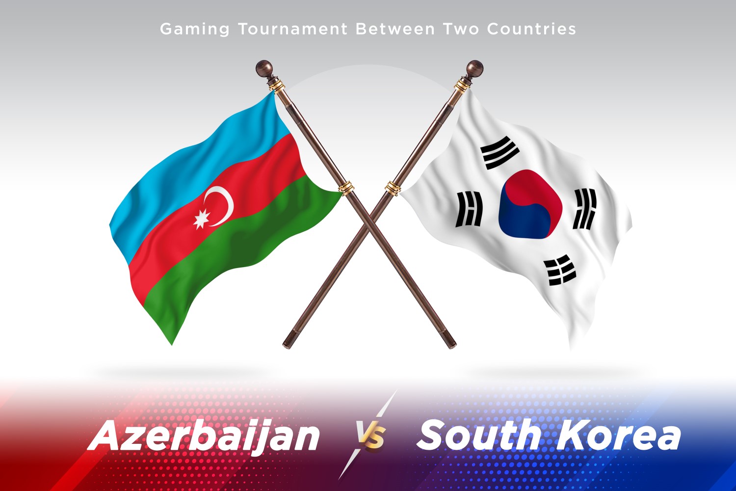 Azerbaijan versus south Korea Two Flags