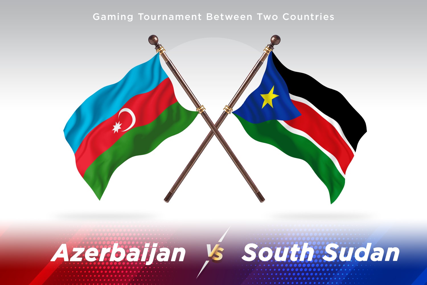 Azerbaijan versus south Sudan Two Flags