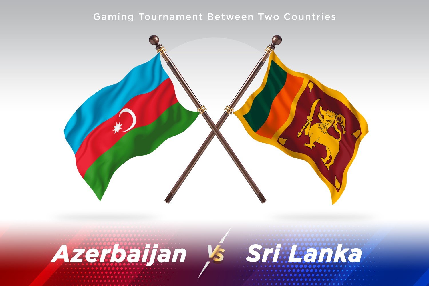 Azerbaijan versus Sri Lanka Two Flags