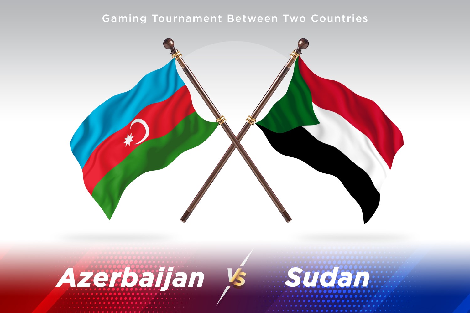 Azerbaijan versus Sudan Two Flags