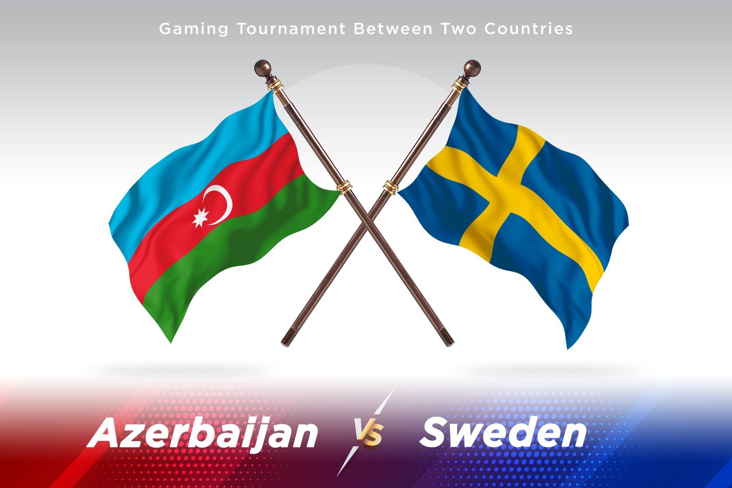 Azerbaijan versus Sweden Two Flags