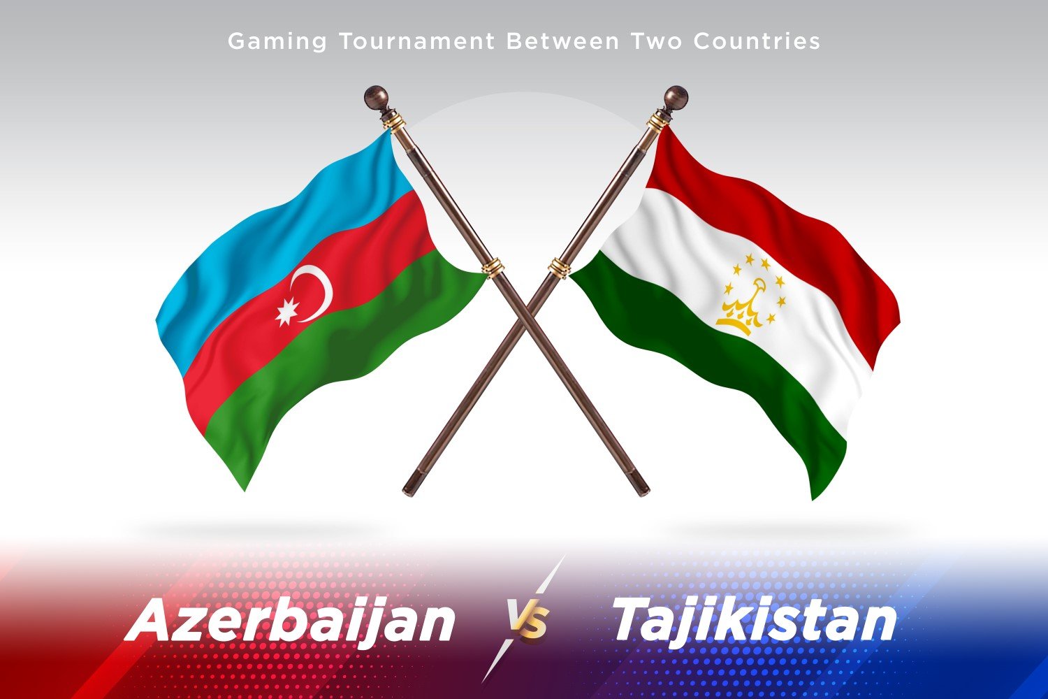 Azerbaijan versus Tajikistan Two Flags