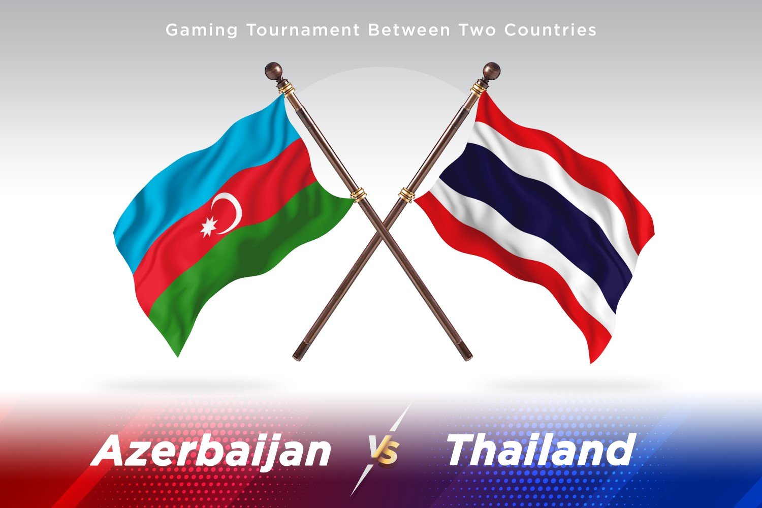 Azerbaijan versus Thailand Two Flags