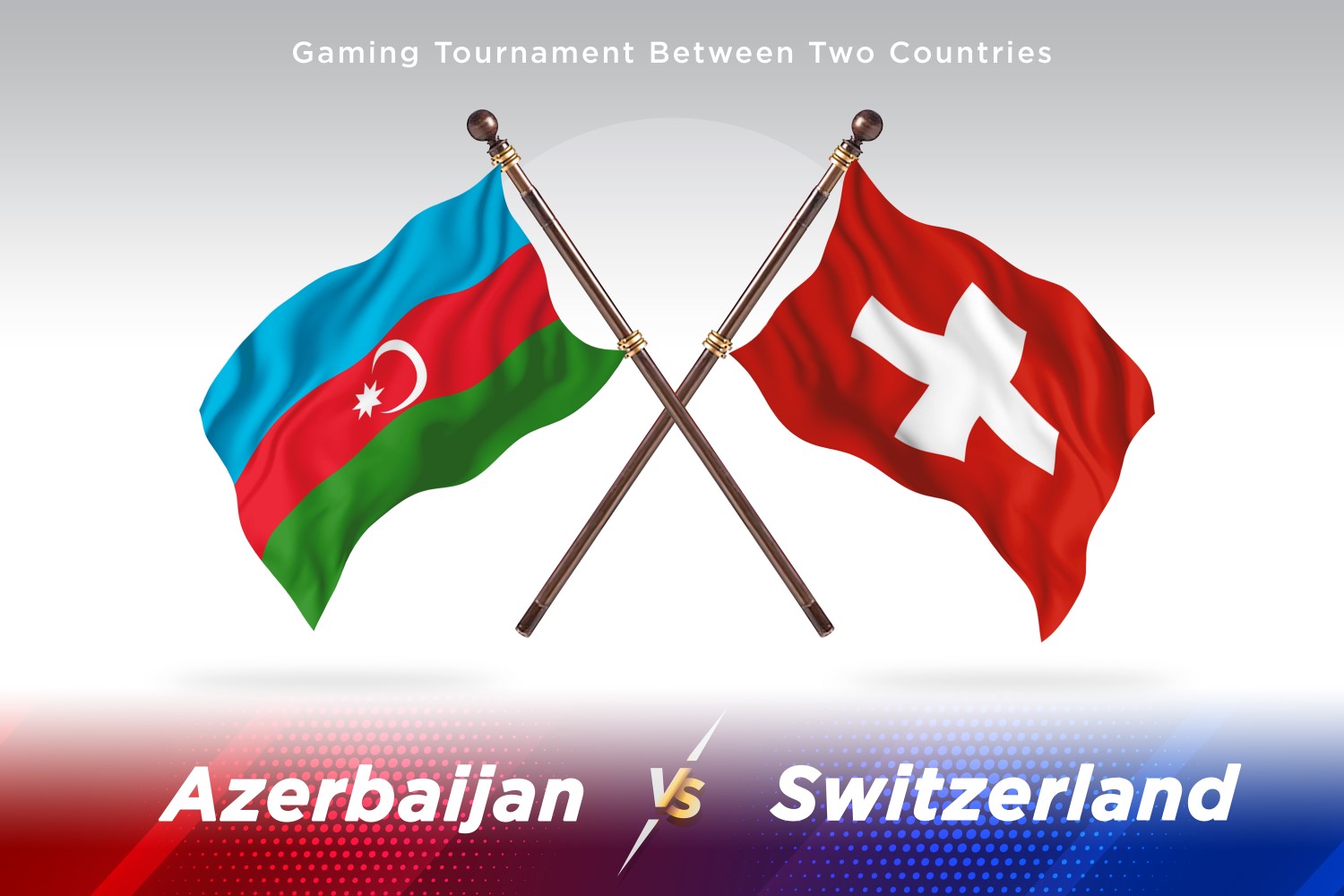 Azerbaijan versus Switzerland Two Flags