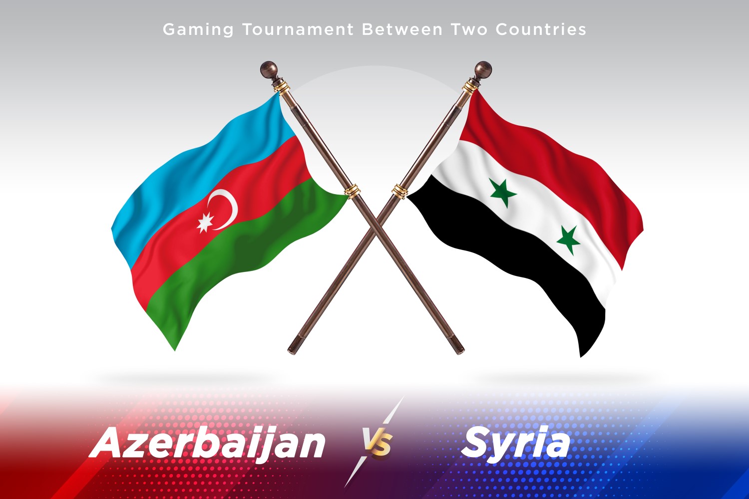 Azerbaijan versus Syria Two Flags