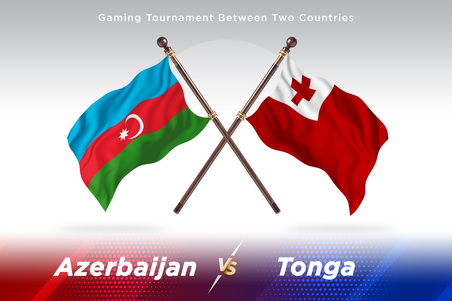 Azerbaijan versus Tonga Two Flags