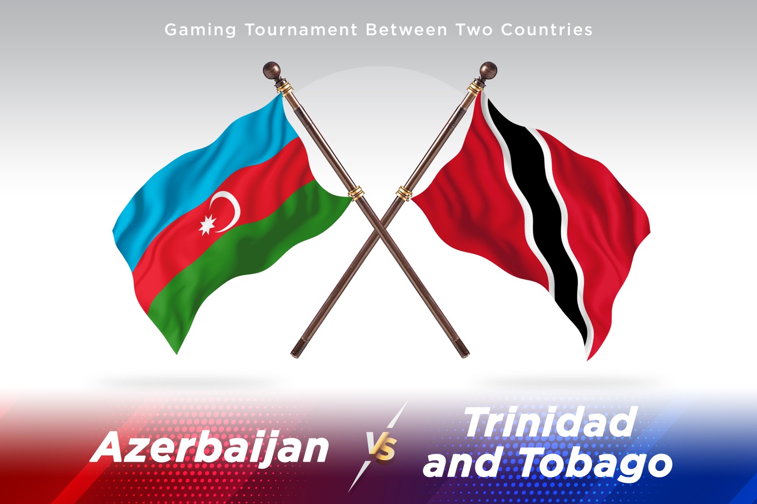 Azerbaijan versus Trinidad and Tobago Two Flags