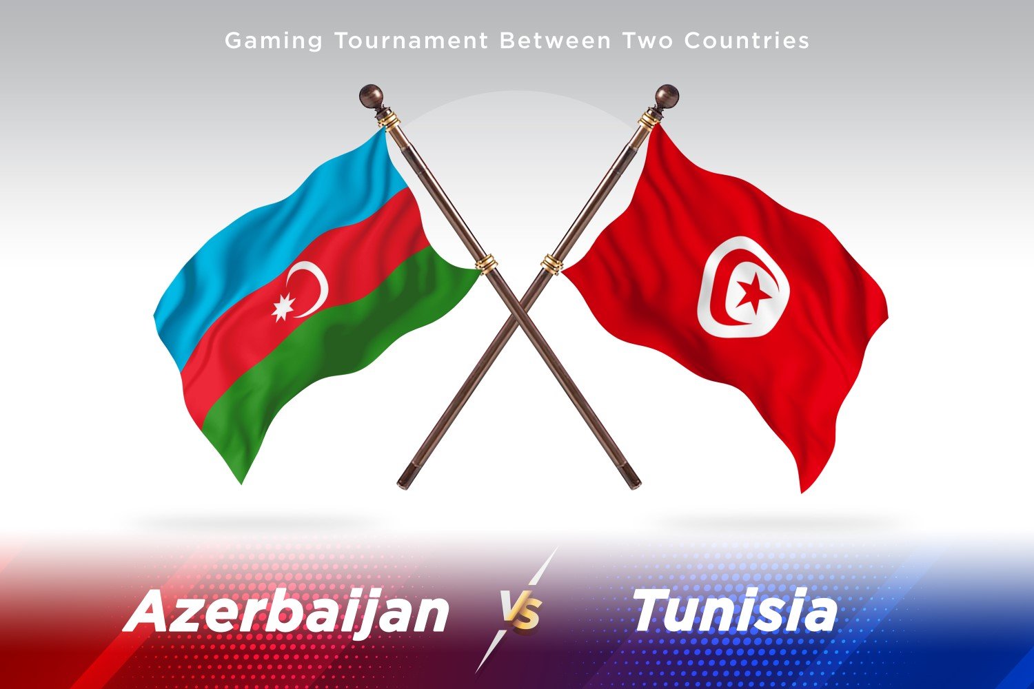 Azerbaijan versus Tunisia Two Flags