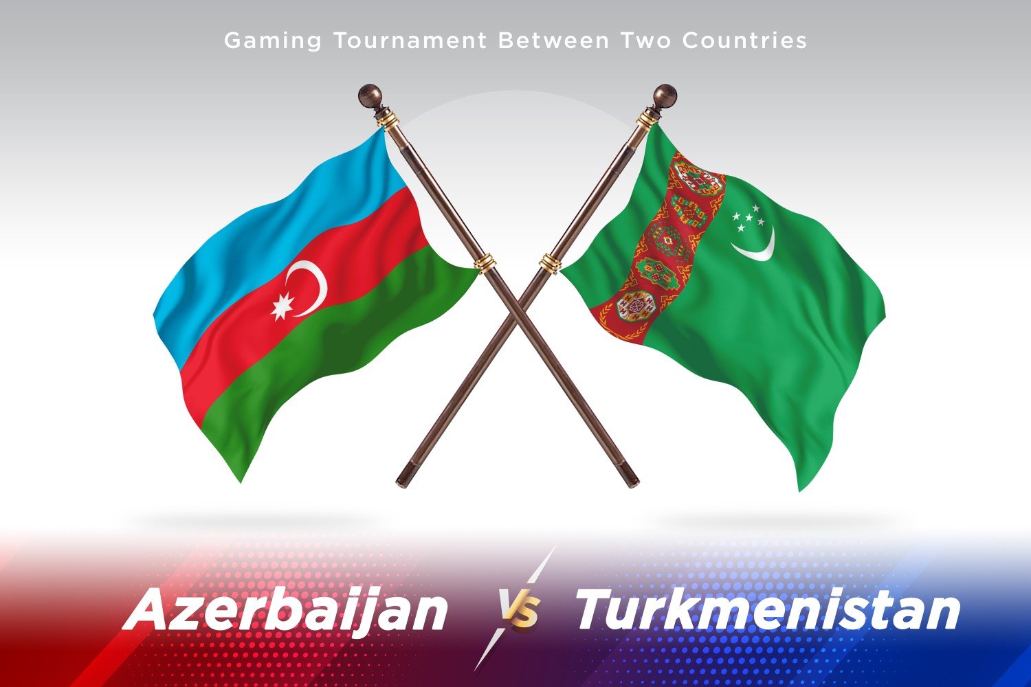 Azerbaijan versus Turkmenistan Two Flags