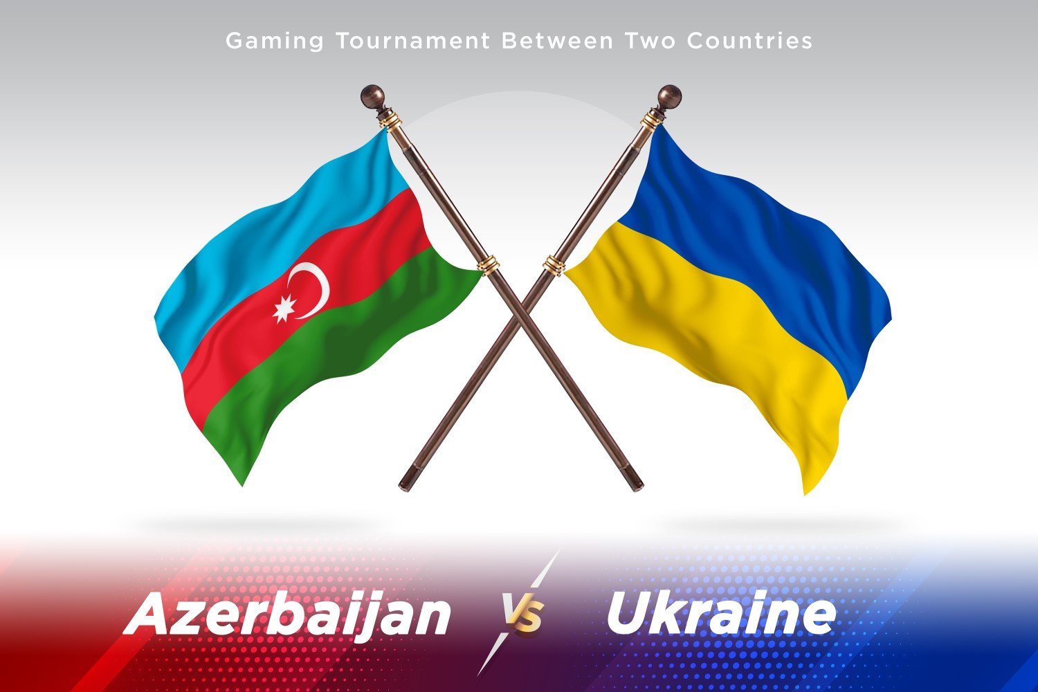 Azerbaijan versus Ukraine Two Flags