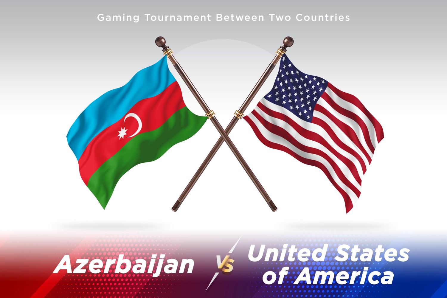 Azerbaijan versus united states of America Two Flags