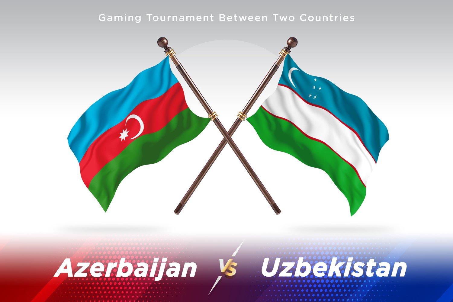 Azerbaijan versus Uzbekistan Two Flags