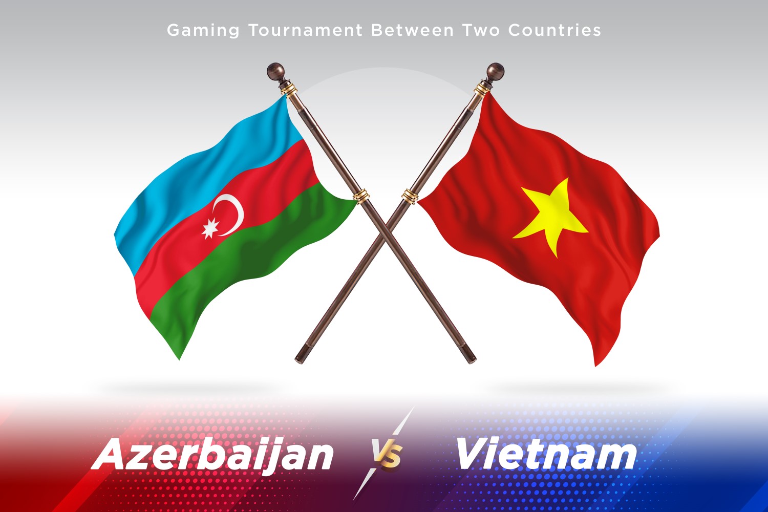 Azerbaijan versus Vietnam Two Flags