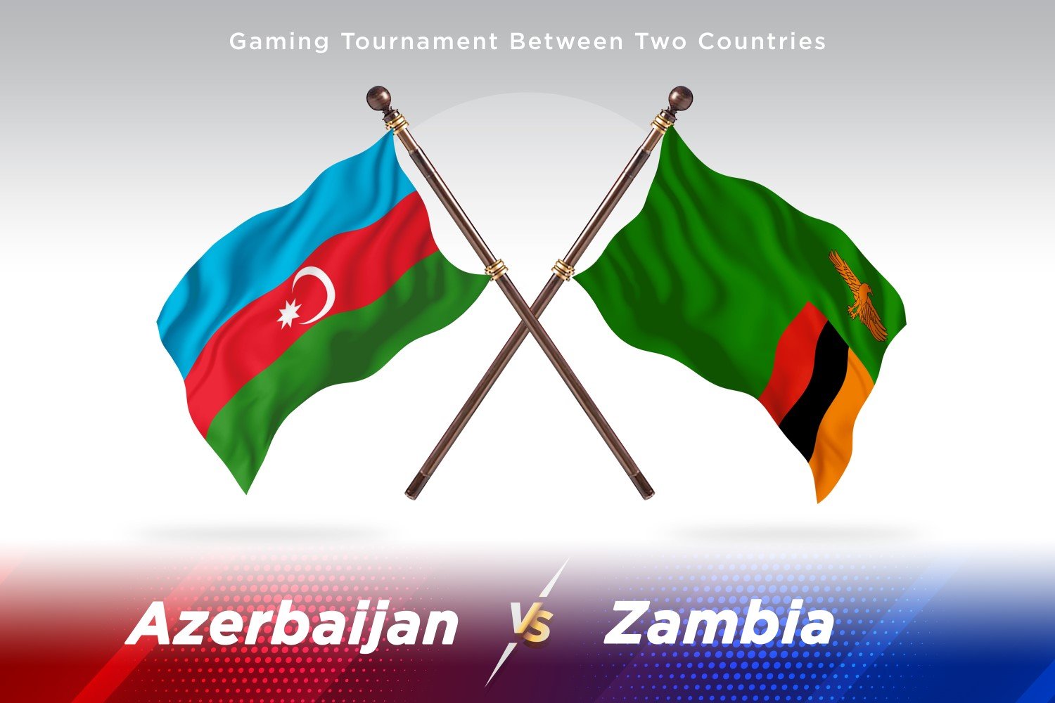 Azerbaijan versus Zambia Two Flags