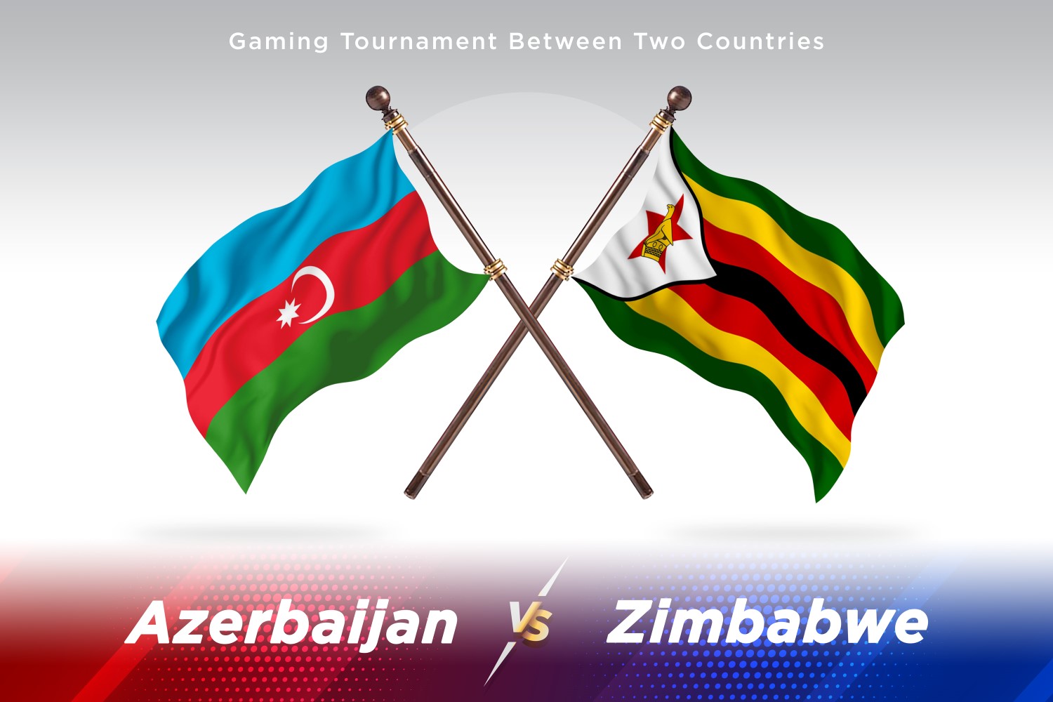 Azerbaijan versus Zimbabwe Two Flags