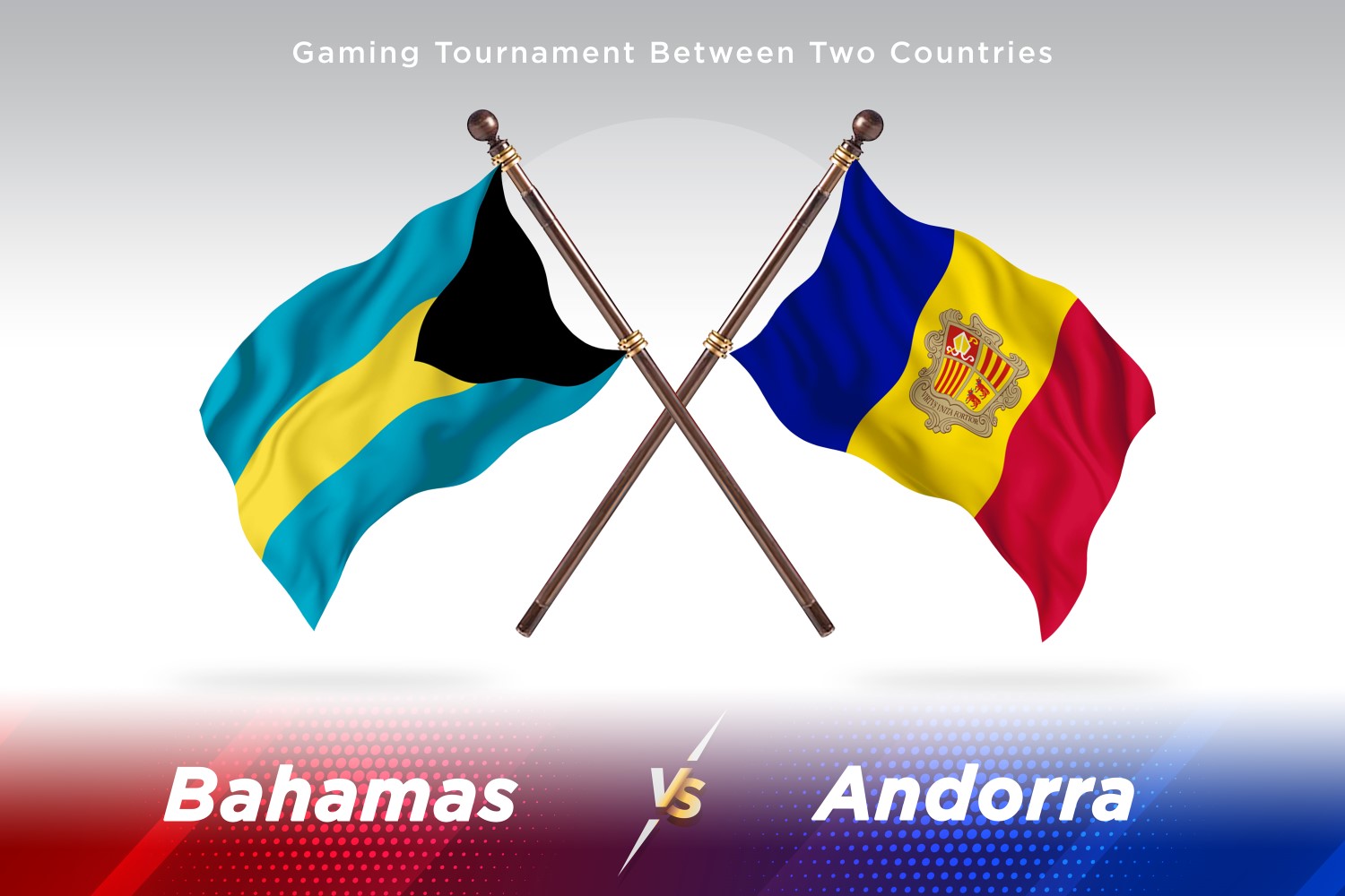 Bahamas versus Andorra Two Flags