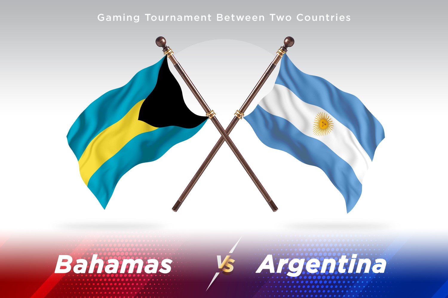 Bahamas versus Argentina Two Flags