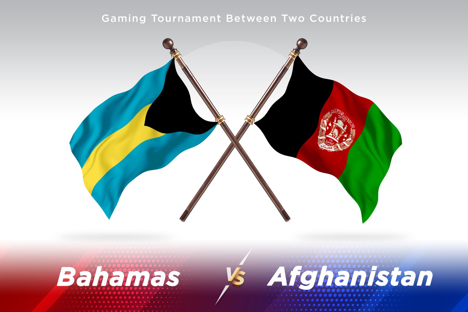 Bahamas versus Afghanistan Two Flags