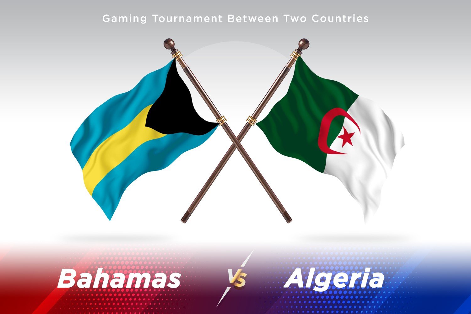 Bahamas versus Algeria Two Flags