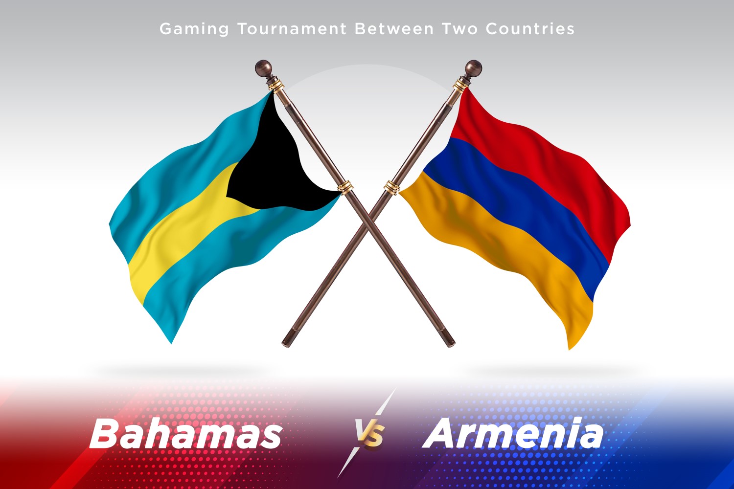 Bahamas versus Armenia Two Flags