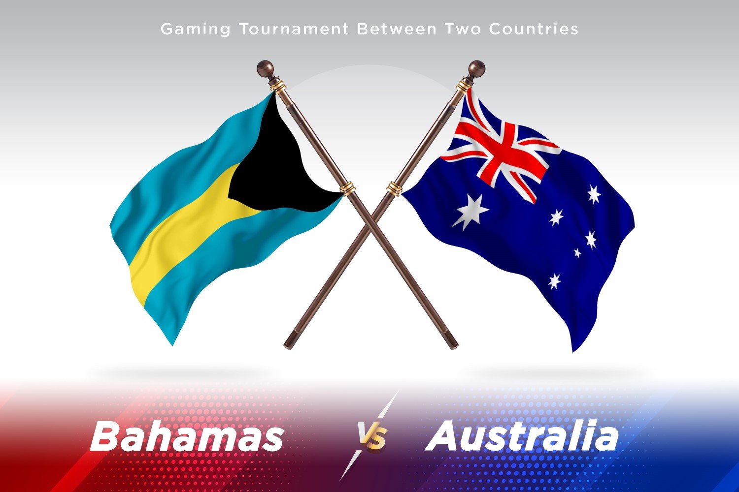 Bahamas versus Australia Two Flags