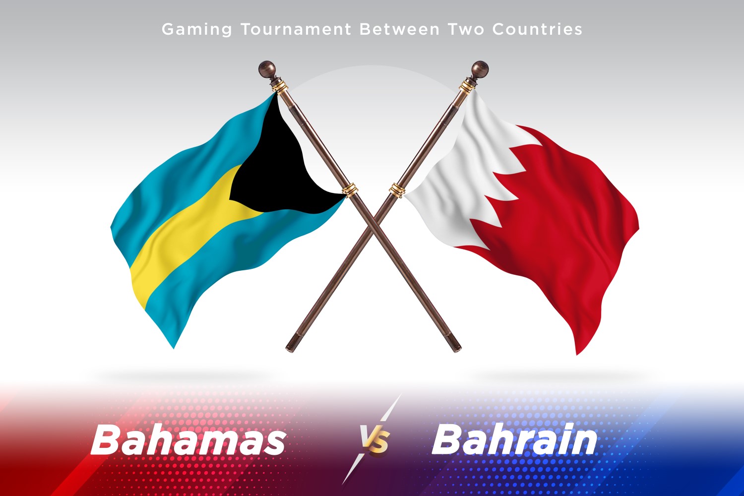 Bahamas versus Bahrain Two Flags