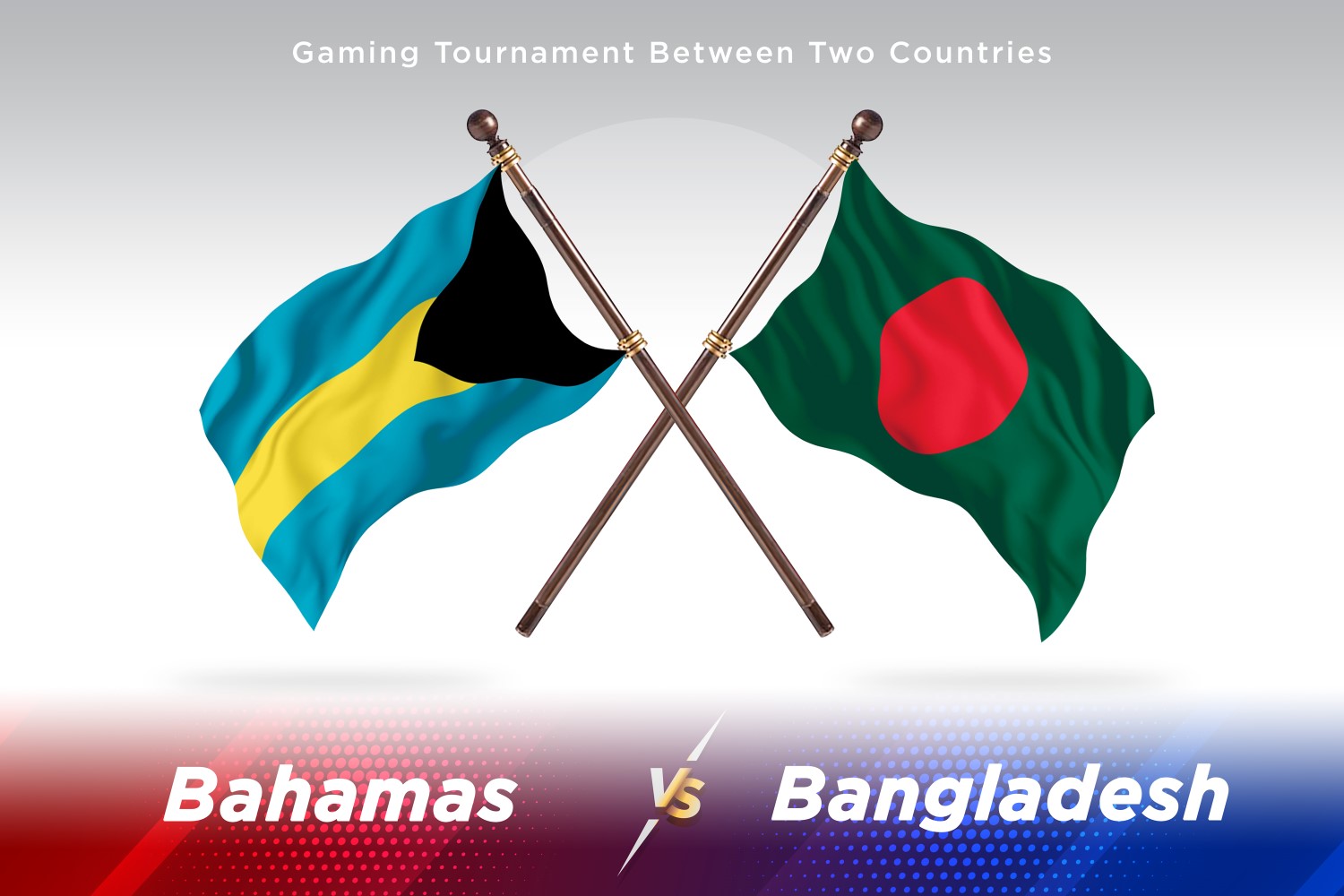 Bahamas versus Bangladesh Two Flags