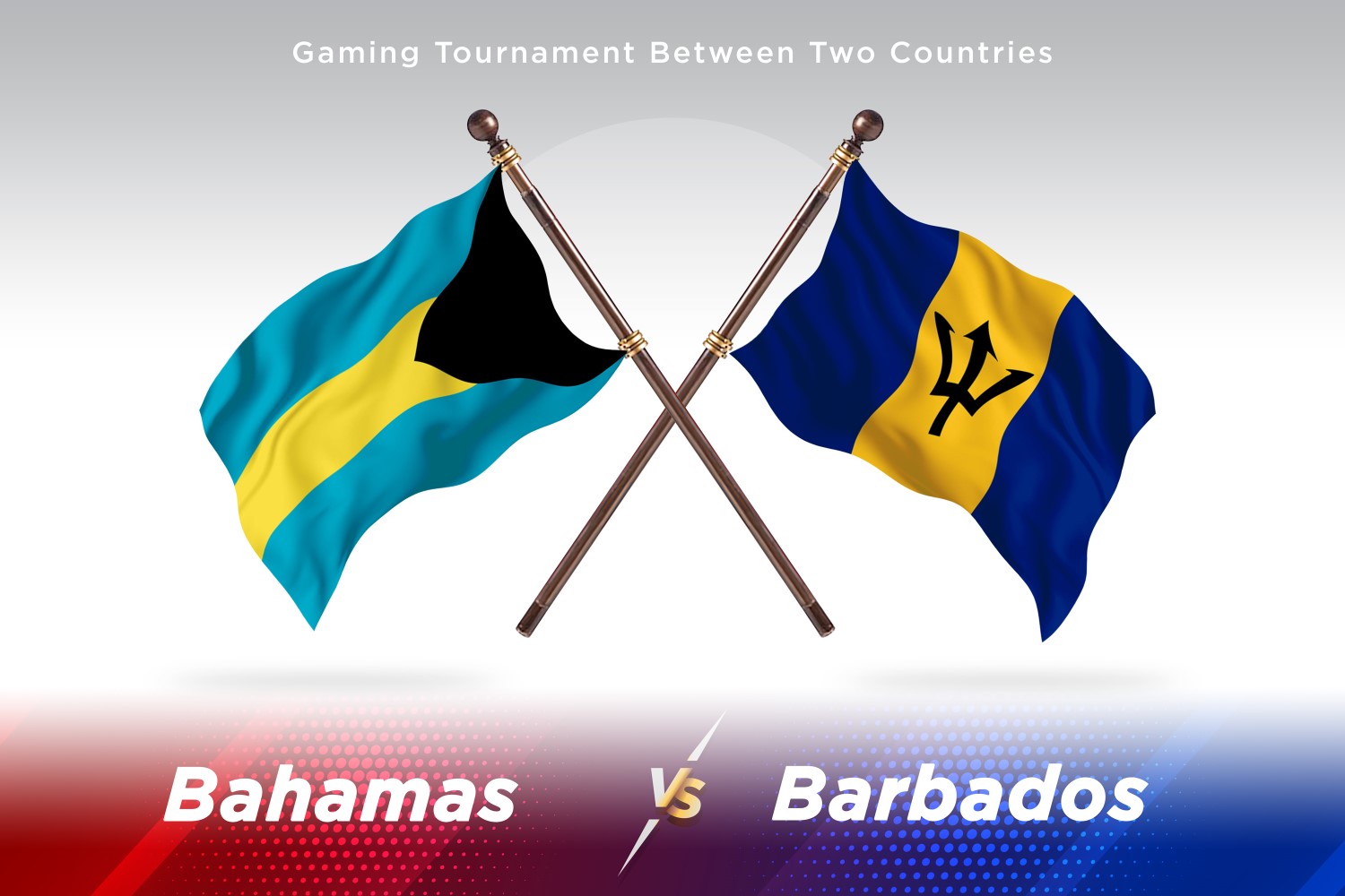 Bahamas versus Barbados Two Flags