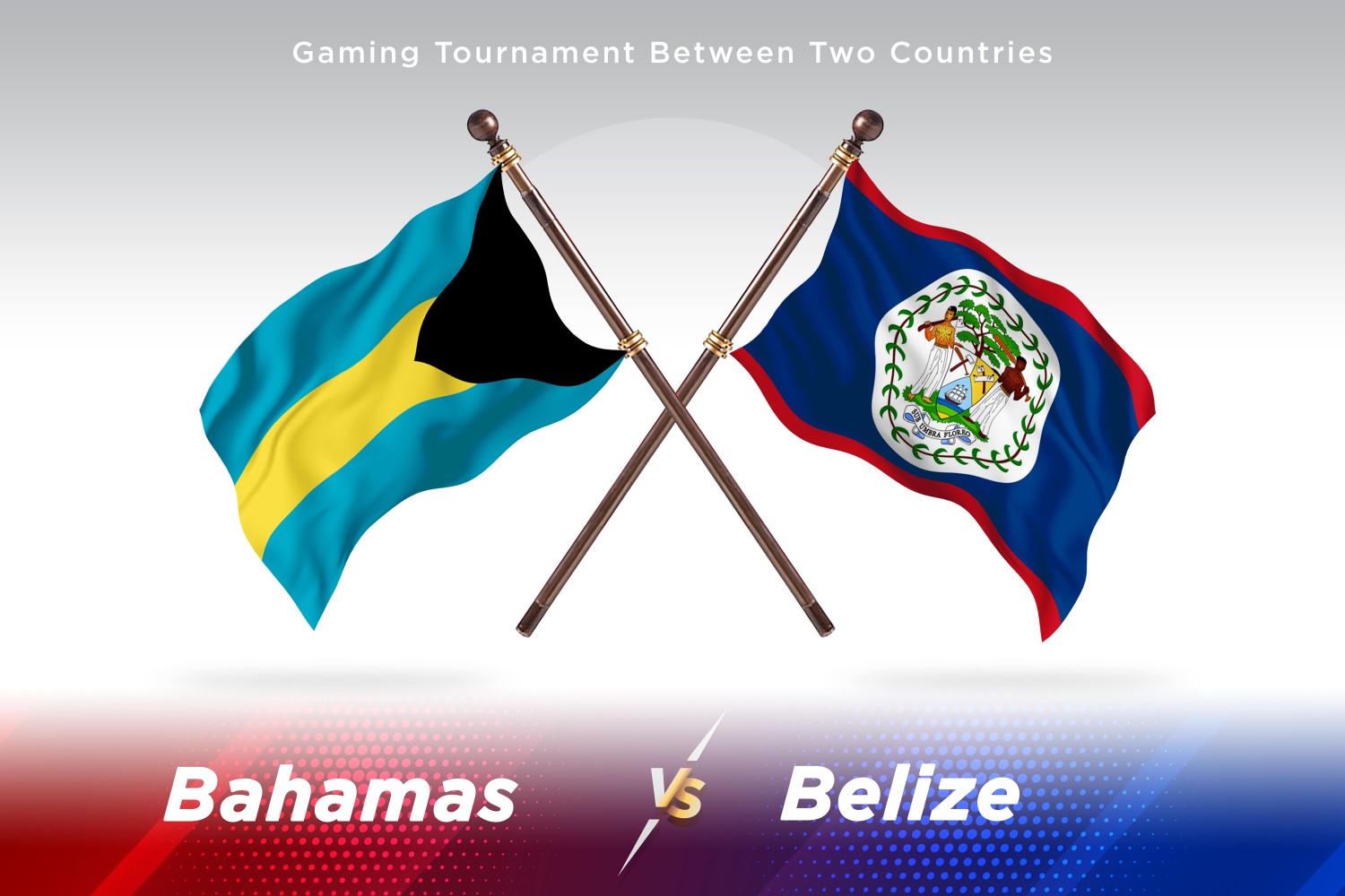 Bahamas versus Belize Two Flags