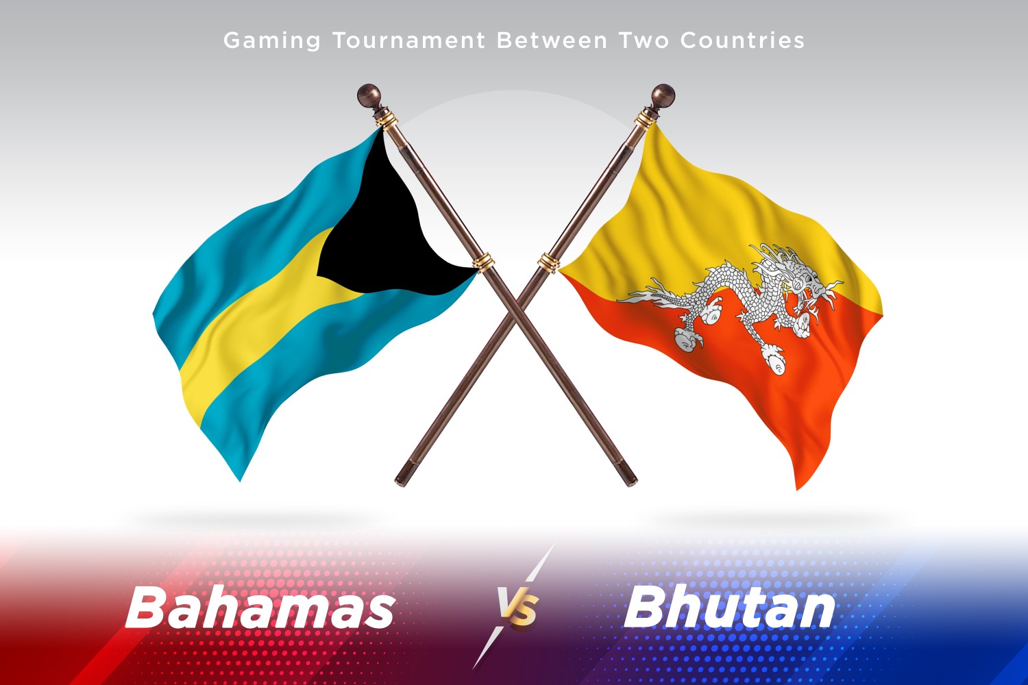 Bahamas versus Bhutan Two Flags