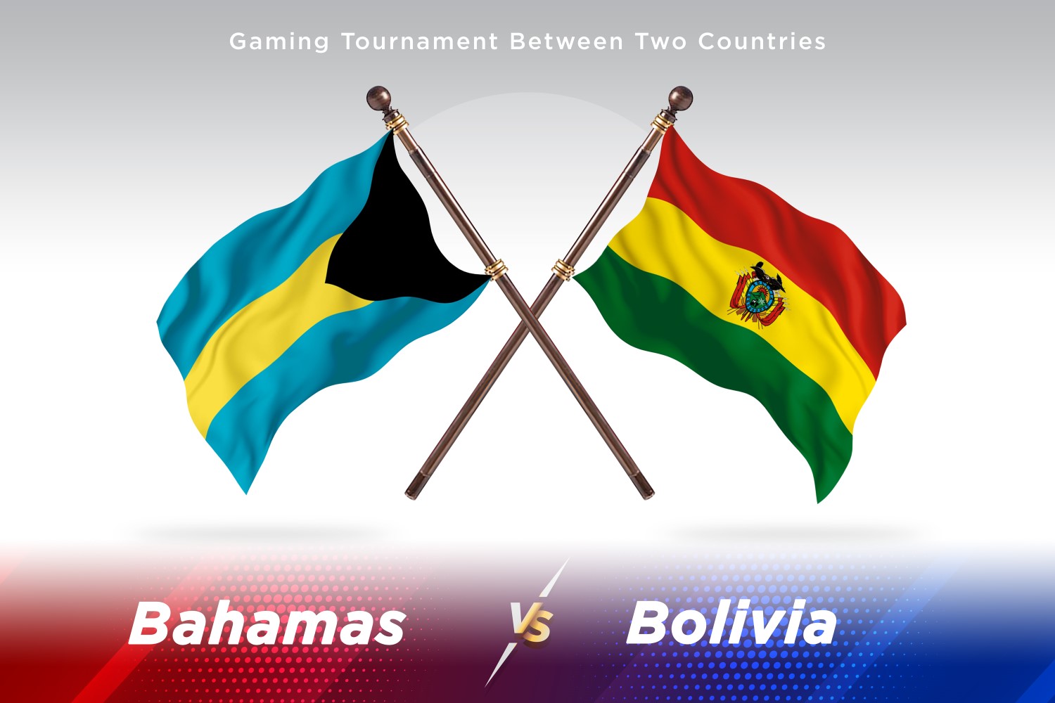 Bahamas versus Bolivia Two Flags