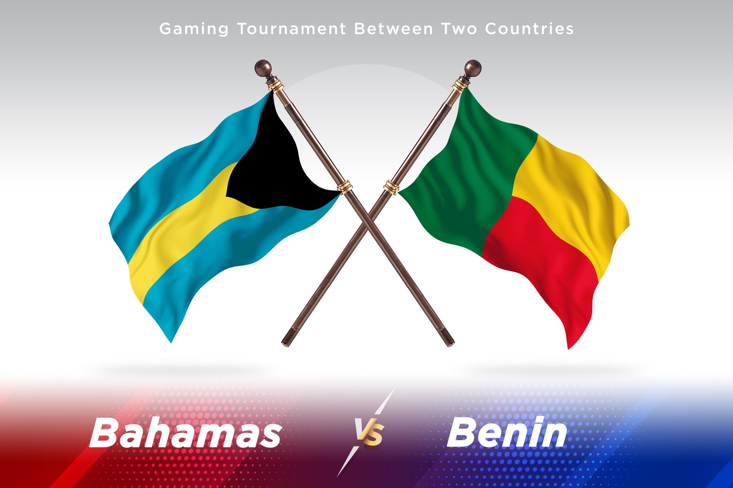 Bahamas versus Benin Two Flags