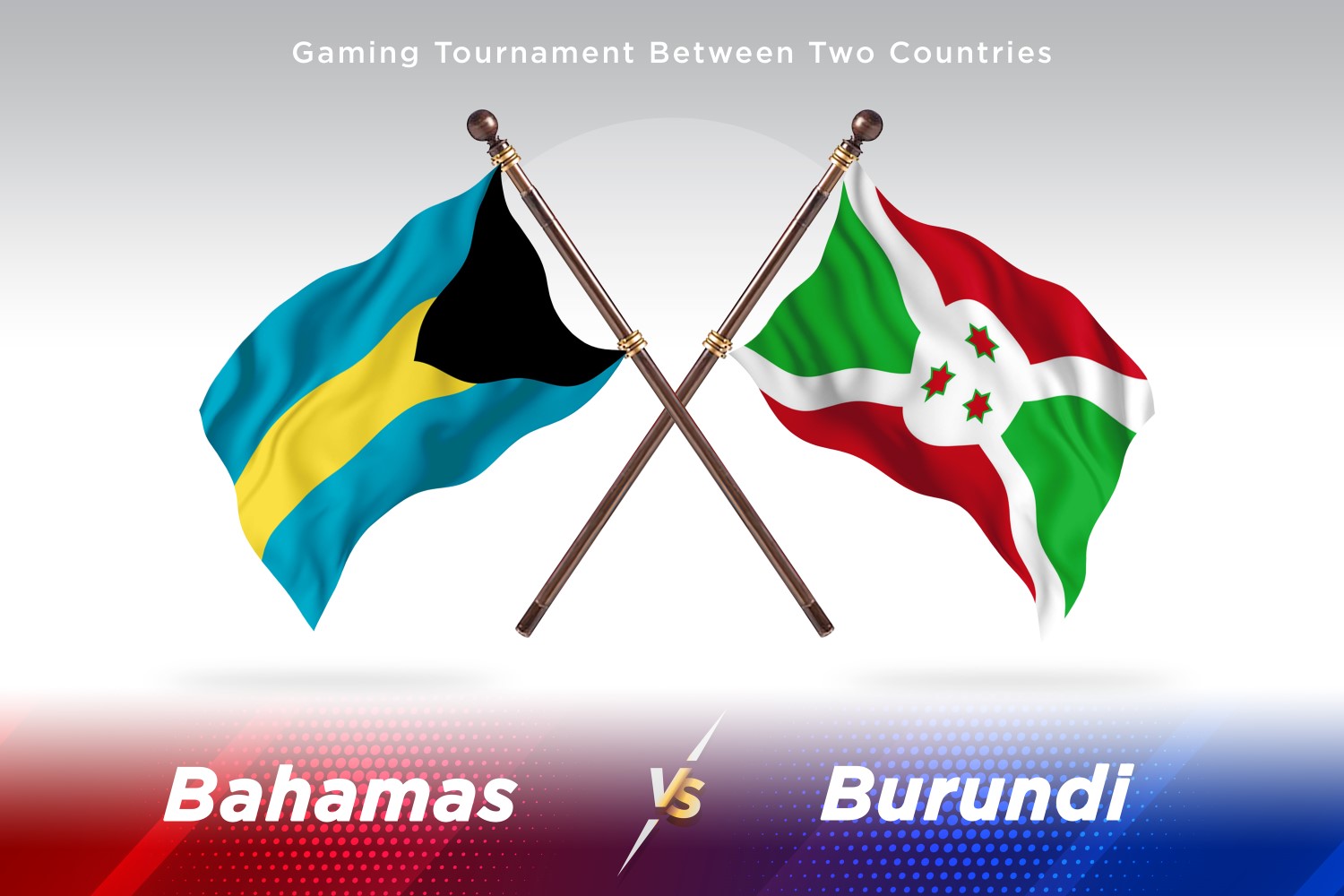 Bahamas versus Burundi Two Flags