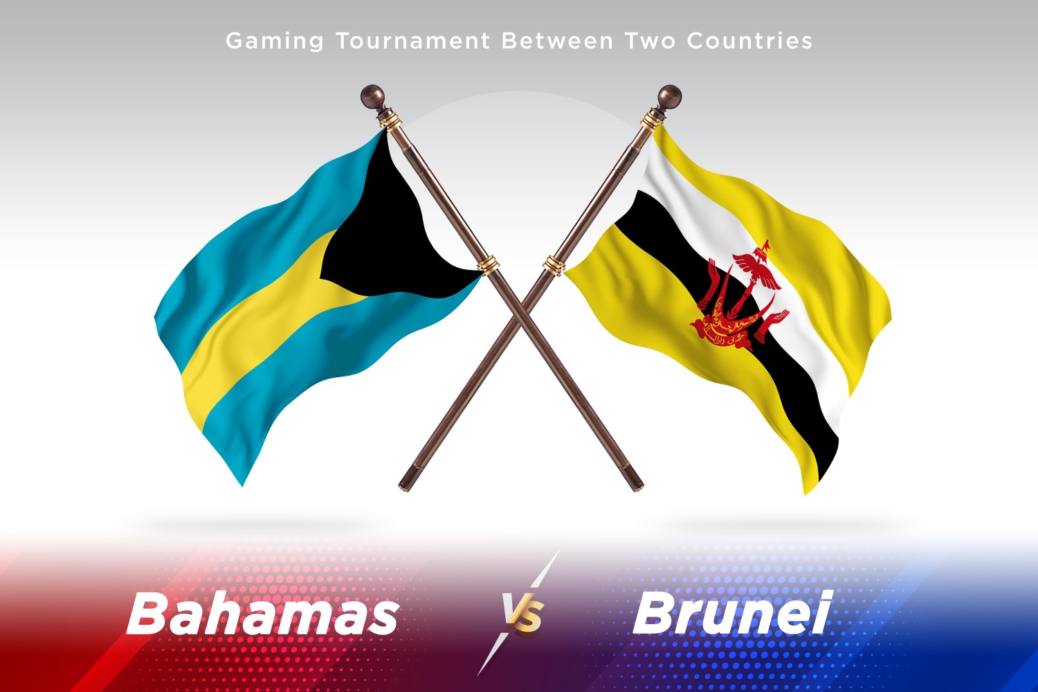 Bahamas versus Brunei Two Flags