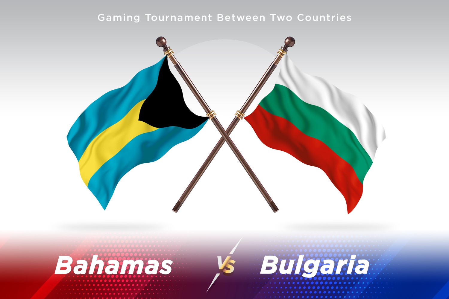 Bahamas versus Bulgaria Two Flags