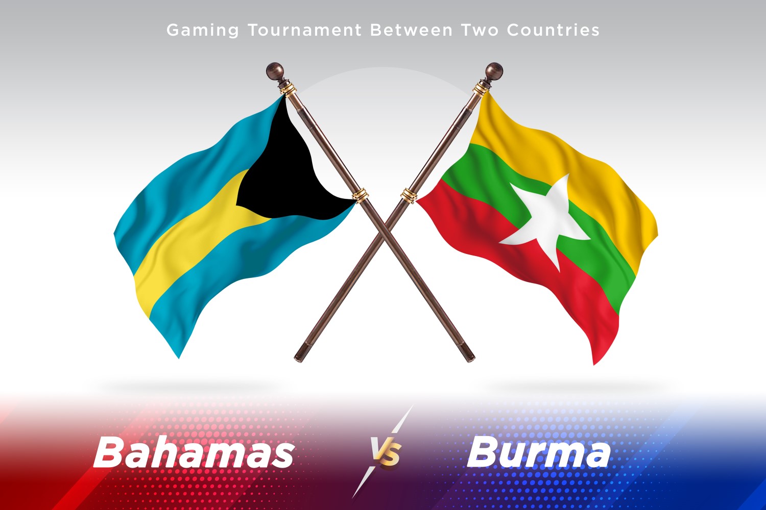 Bahamas versus Burma Two Flags