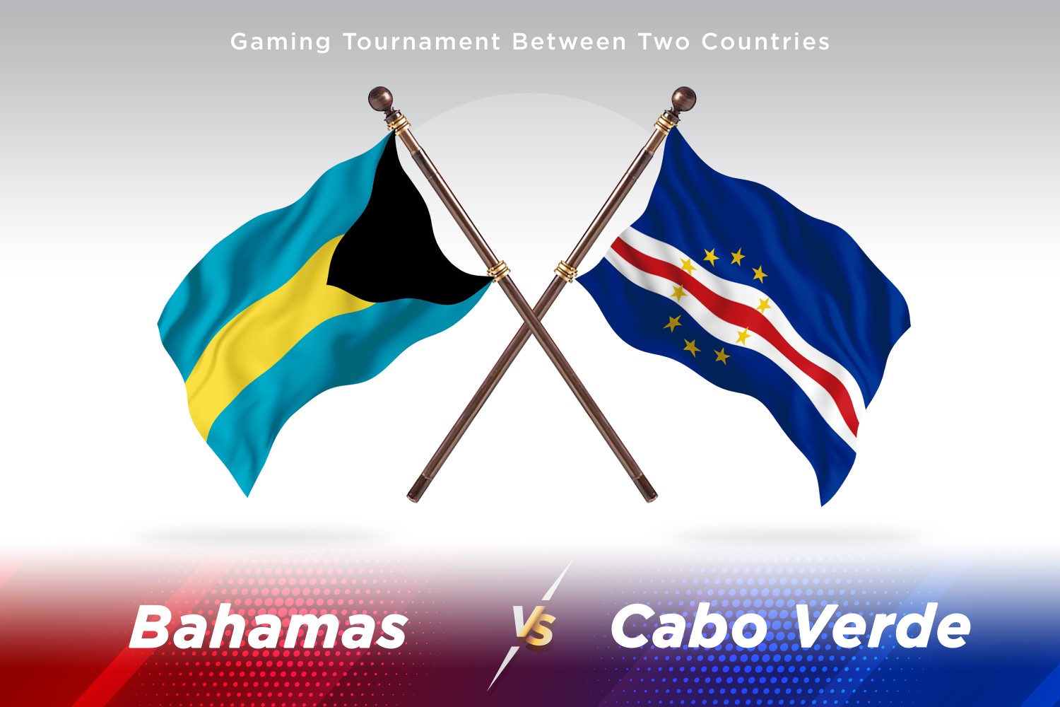 Bahamas versus Cabo Verde Two Flags