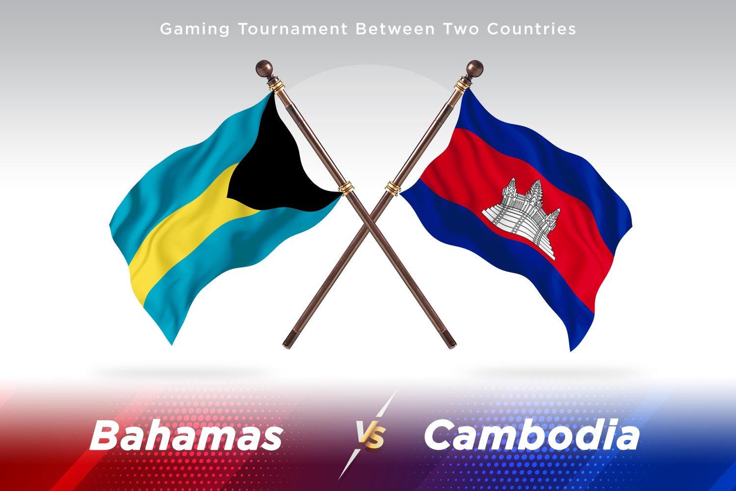 Bahamas versus Cambodia Two Flags