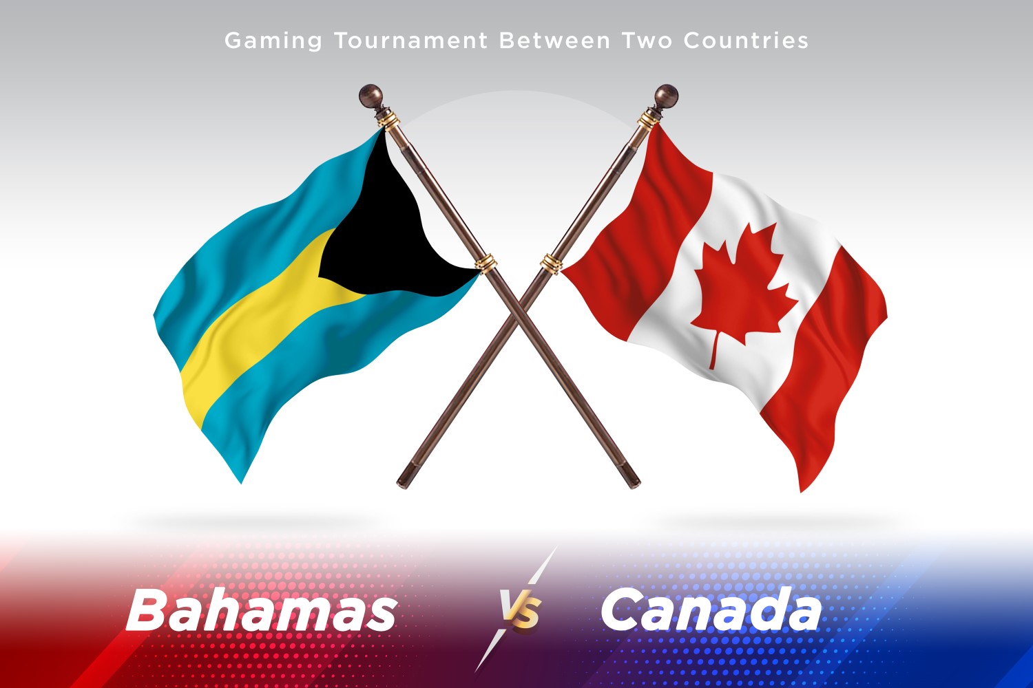 Bahamas versus Canada Two Flags