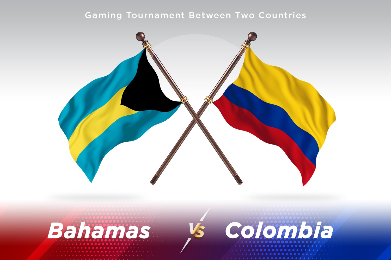 Bahamas versus Colombia Two Flags