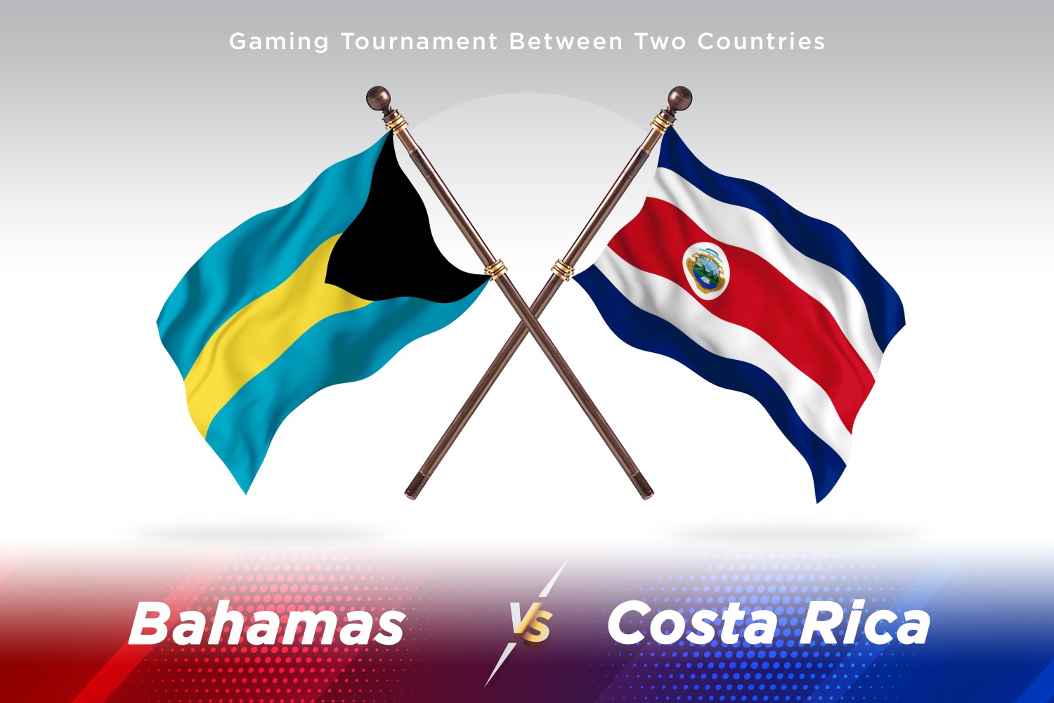 Bahamas versus costa Rica Two Flags