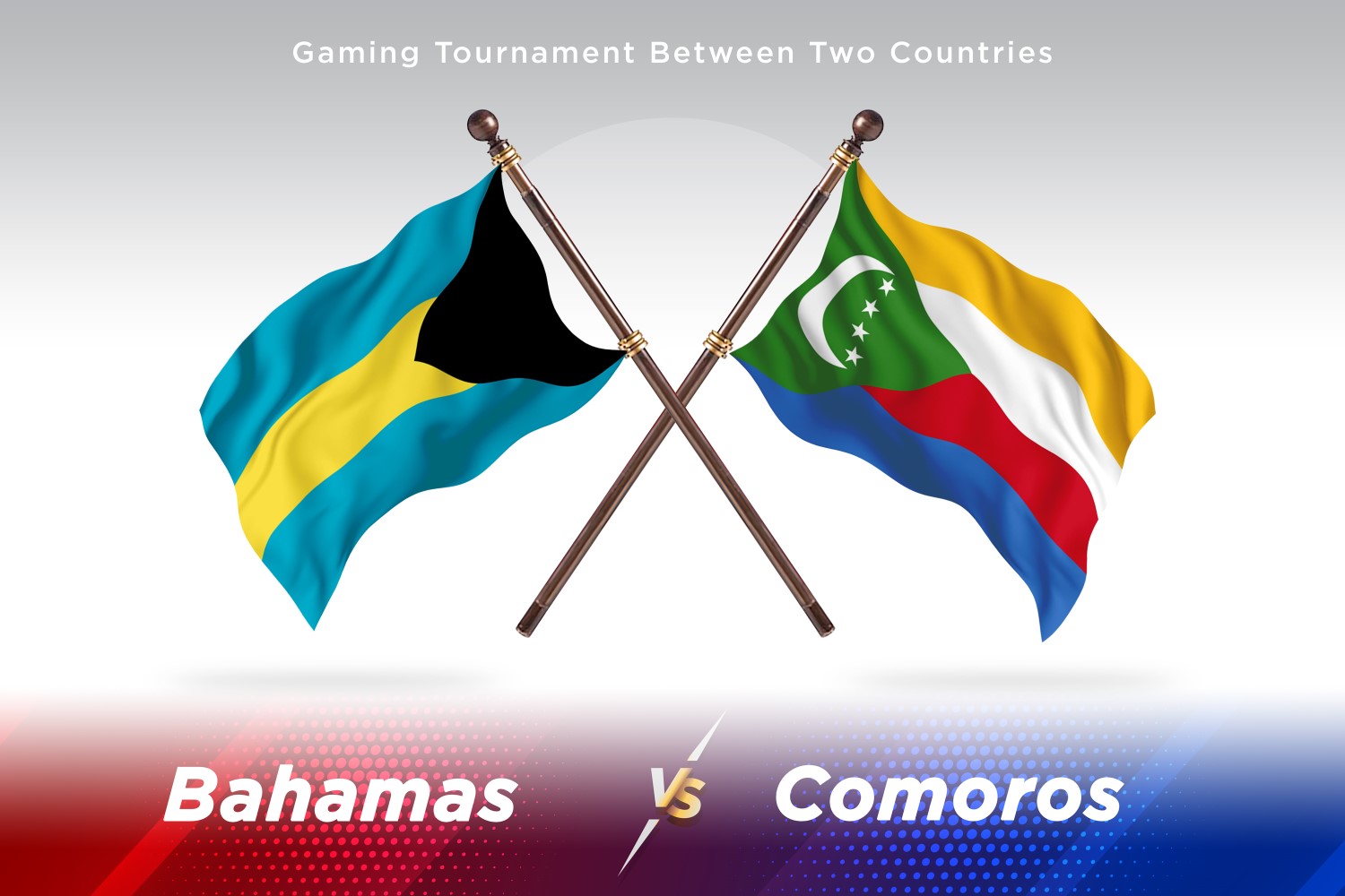 Bahamas versus Comoros Two Flags