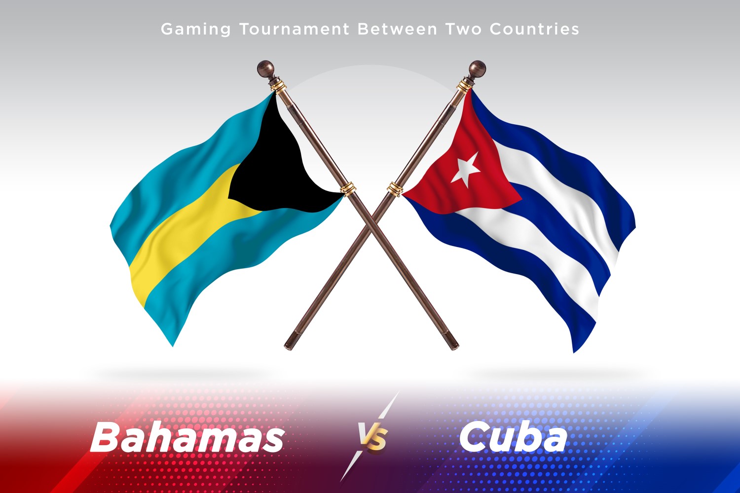 Bahamas versus Cuba Two Flags