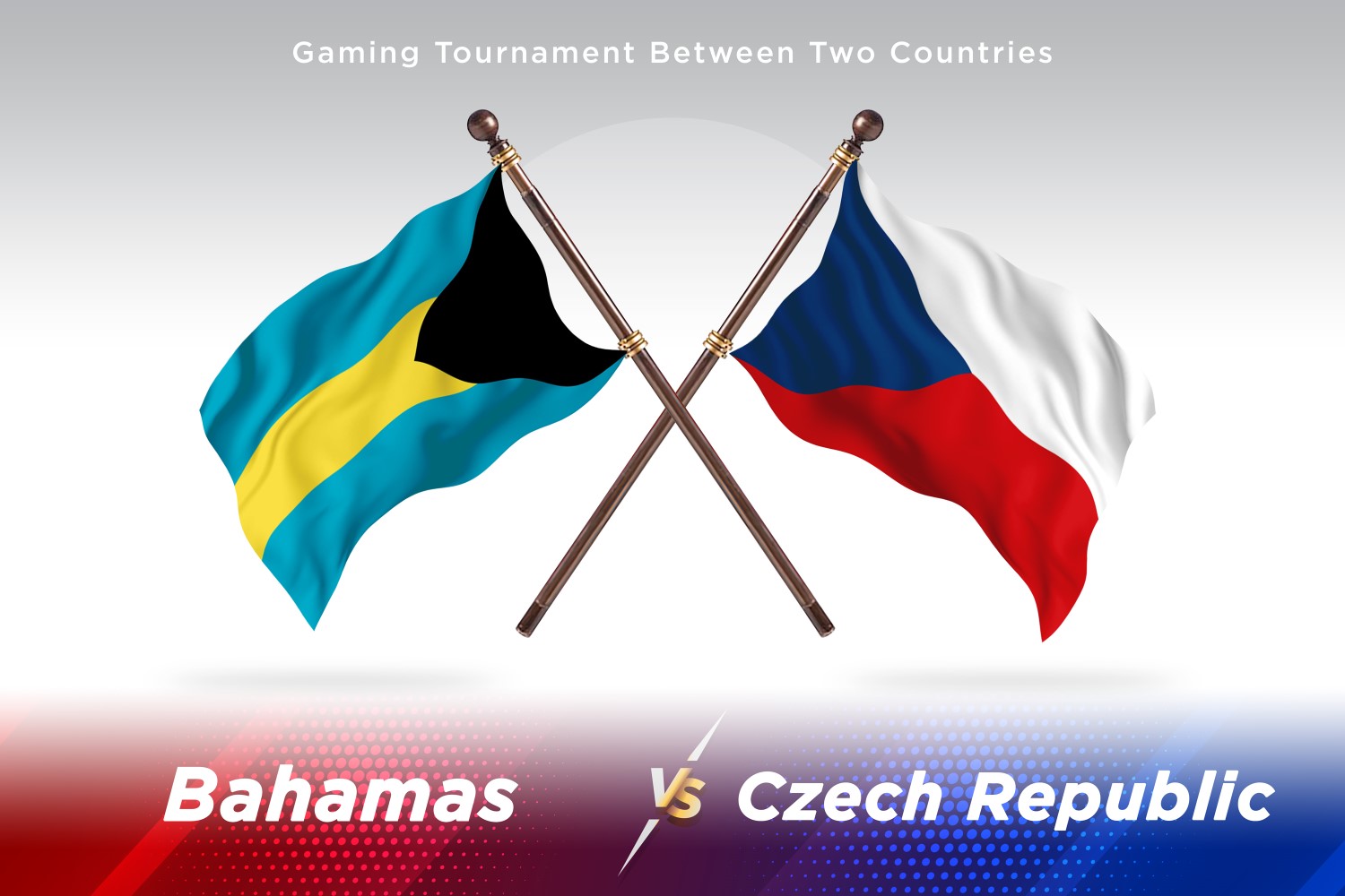 Bahamas versus Czech republic Two Flags