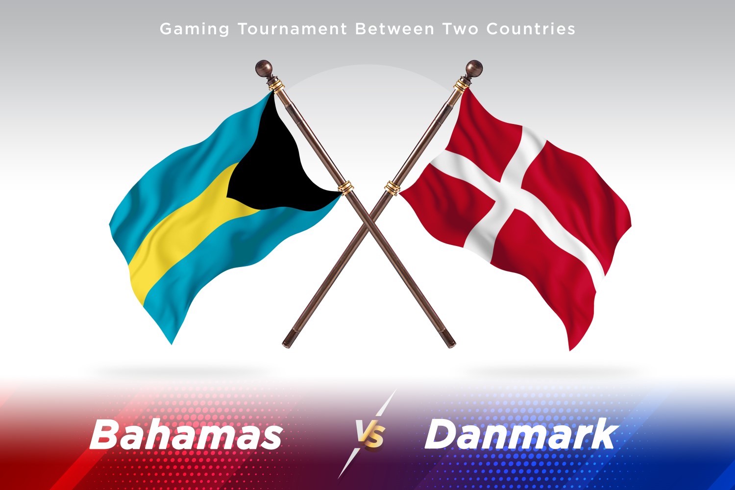 Bahamas versus Denmark Two Flags