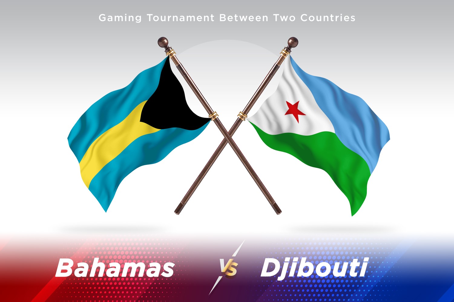 Bahamas versus Djibouti Two Flags