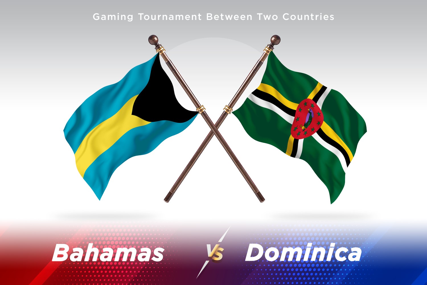 Bahamas versus Dominica Two Flags