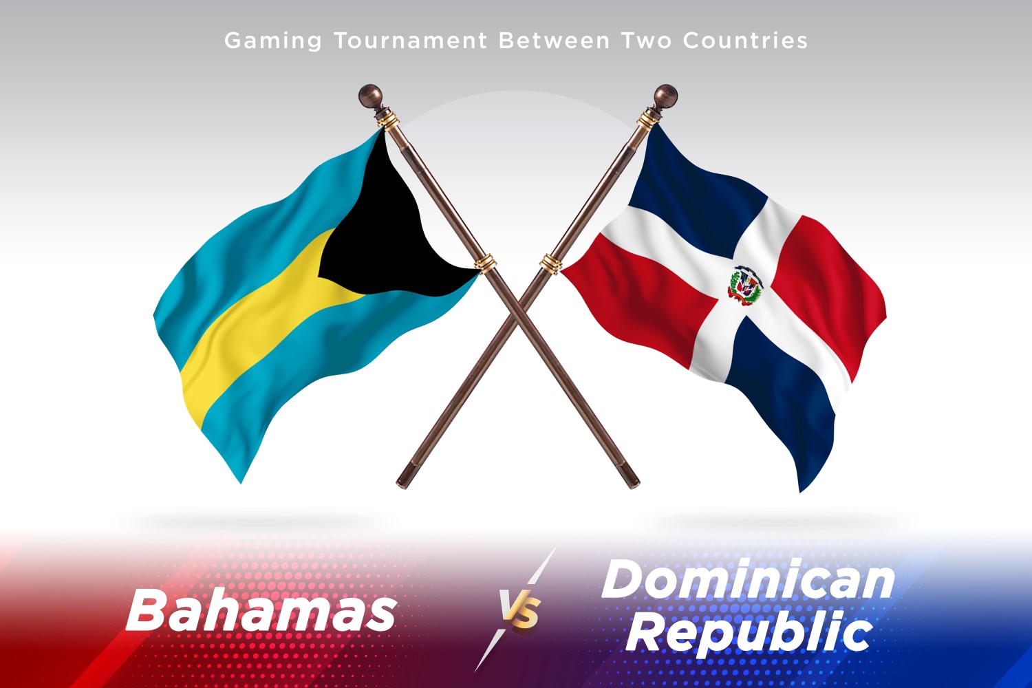 Bahamas versus Dominican republic Two Flags